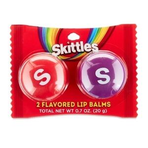 Taste Beauty Skittles Flavored Lip Balm 2-Piece Set, Cherry and Grape Flavors